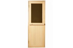 Двери для бани и сауны Tesli Макс Новая 1900 х 700, 70/190, деревянная, с порогом, универсальня