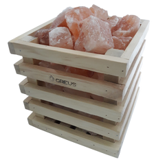 Корзинка Кубик Greus с гималайской солью 4,5 кг для бани и сауны, корзинка