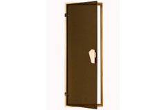 Дверь для бани и сауны Tesli Sateen RS 2050 x 800, 80/205, стеклянная, матовая, с порогом, универсальня, 8 мм