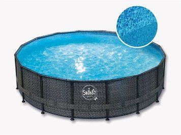 Каркасный бассейн 4.88&times;1.22м Wicker Design Swing Pools (песочный фильтр 6м3/ч, стремянка)