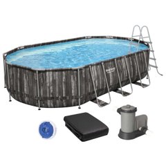 Каркасный бассейн Bestway Wood Style 5611R (610х366х122 см) с картриджным фильтром, лестницей и тентом