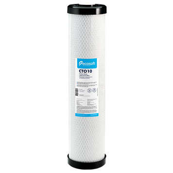 Картридж зі спресованим активованим вугіллям Ecosoft 4,5"х20", Картридж, Україна, Вугільні, для xолодной воды, прессованный активированный уголь из скорлупы кокосового ореха., 10, 4,5, 20ВВ