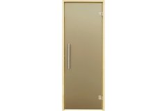 Дверь для бани и сауны Tesli Steel Sateen RS 2000 х 683, для бани и сауны, стеклянная