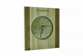 Термогігрометр Greus сосна/кедр 16х14,5 для лазні та сауни