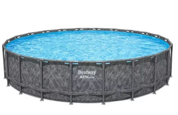 Каркасный бассейн Bestway Grey 561JZ (671х132 см) с песчаным фильтром, тентом и стремянкой