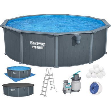 Сборный бассейн Bestway Hydrium 561CU (488х130 см) с песочным фильтром, лестницей и тентом