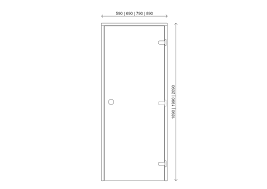 Стеклянная дверь для бани и сауны Classic серый 70/200