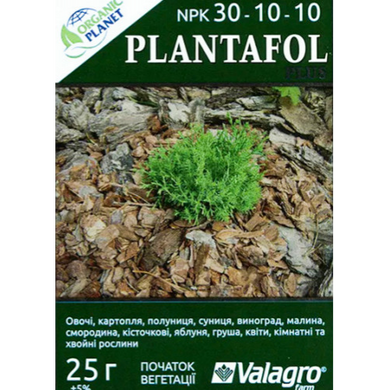 Plantafol (Плантафол), Мінеральне добриво, 25 г, NPK 30-10-10, Valagro