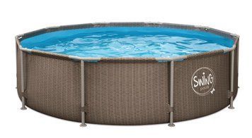 Бассейн каркасный 3,66х0,91м без фильтра, AZURO SWING Wicker design