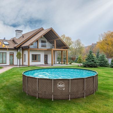 Бассейн каркасный 3,66х0,91м без фильтра, AZURO SWING Wicker design