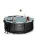 Бассейн с куполом EXIT черный "кожа" 360х122 см (песочный фильтр)