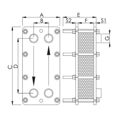 Теплообменник пластинчатый Techno System (819 кВт, Titan)