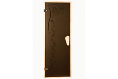 Двері для лазні та сауни Tesli Graphic 1900 х 700, 70/190, скляна, з малюнком, з порогом, универсальня, 8 мм