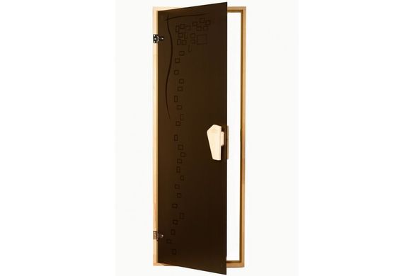 Двери для бани и сауны Tesli Graphic 1900 х 700, 70/190, стеклянная, с рисунком, с порогом, универсальня, 8 мм