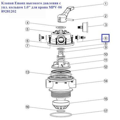 Клапан Emaux високого тиску з упл. кільцем 1.0" для крана MPV-06 89281202