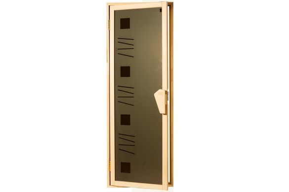 Двері для лазні та сауни Tesli Alfa Art 1900 х 700, 70/190, скляна, з малюнком, з порогом, универсальня, 14 мм