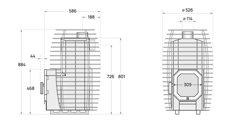 Дровяная печь для бани и сауны HUUM HIVE Flow 18