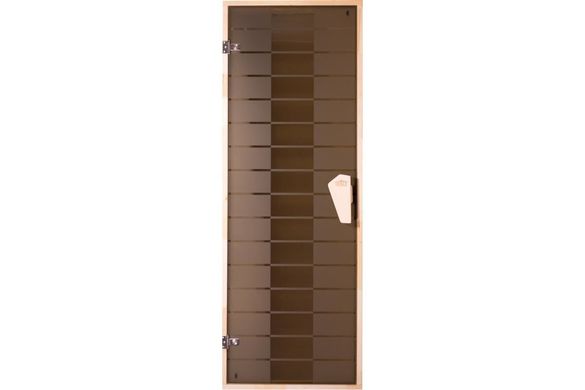 Двері для лазні та сауни Tesli Plaza 1900 х 700, 70/190, скляна, з малюнком, з порогом, универсальня, 8 мм
