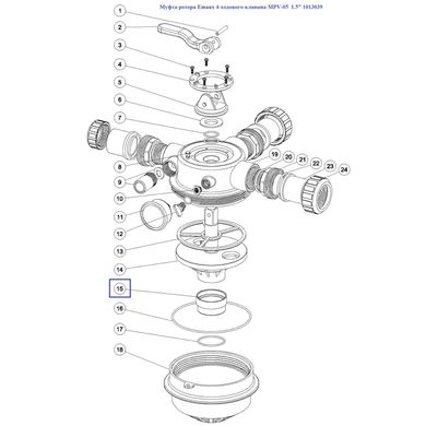 Муфта ротора Emaux 4-ходового клапана MPV-05 1.5" 1013039