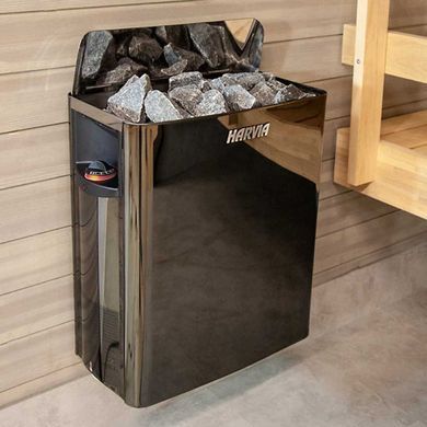 Электрокаменка для бани и сауны Harvia The Wall SW80 Black(8квт, 7-12м3, со встроенным пультом)