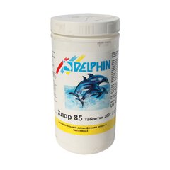 Хлор 85 Delphin для бассейна -1кг (долгорастворимые таблетки по 200 г)
