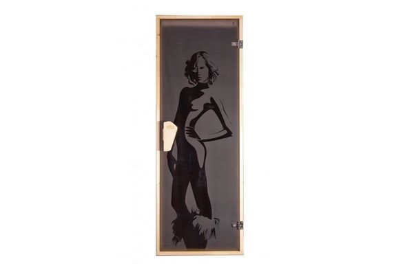 Двери для бани и сауны Tesli Мечта 1900 х 700, 70/190, стеклянная, с рисунком, с порогом, универсальня, 8 мм