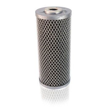 Угольный картридж AQUAFILTER FCCBL10BB-S, 10BB. SILVER, Угольные, для xолодной воды, спеченого активированного кокосового угля с функцией умягчения воды, 4,5, 10ВВ