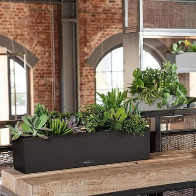 Вазон BALCONERA Stone 80 черный графитовый