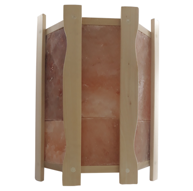 Огорожа світильника кутова GREUS з гімалайською соллю на 4,5 плитки для лазні та сауни, огорожа