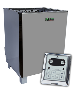 Электрокаменка для бани и сауны EcoFlame SAM - D12 + пульт CON6 ( 12 кВт, до 18 м3, с выносным пультом)