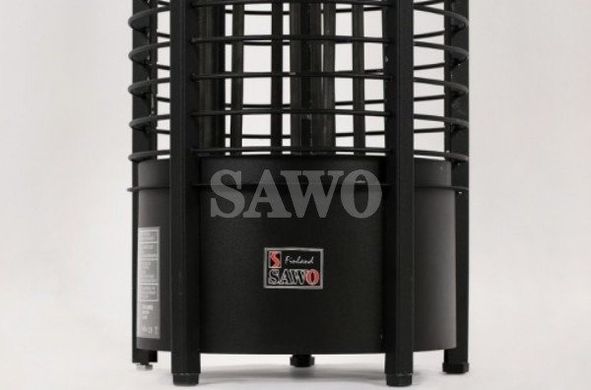 Электрокаменка для бани и сауны Sawo Tower Round TH4-60NS Black (6 кВт, до 9м3, с выносным пультом)