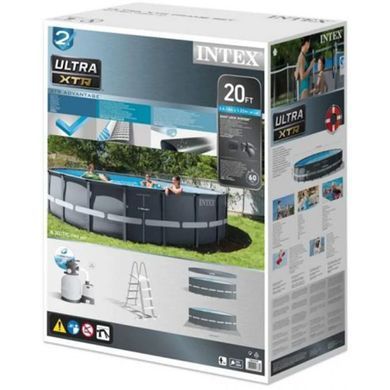 Каркасний басейн Intex 26340 ULTRA XTR (732х132 см) з пісочним фільтром, драбиною, підкладкою і тентом