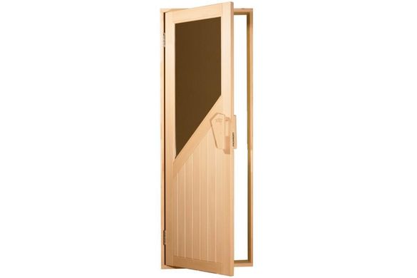 Двері для лазні та сауни Tesli Авангард Нова 1900 х 700, 70/190, дерев'яна, з порогом, универсальня